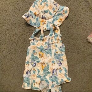 Target Blue and White Kids One Piece with Hat